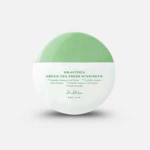 Dr. Althea Green Tea Fresh Sunscreen SPF50+ PA++++ bottle - lightweight sunscreen for sensitive skin - Beutista Kuwait