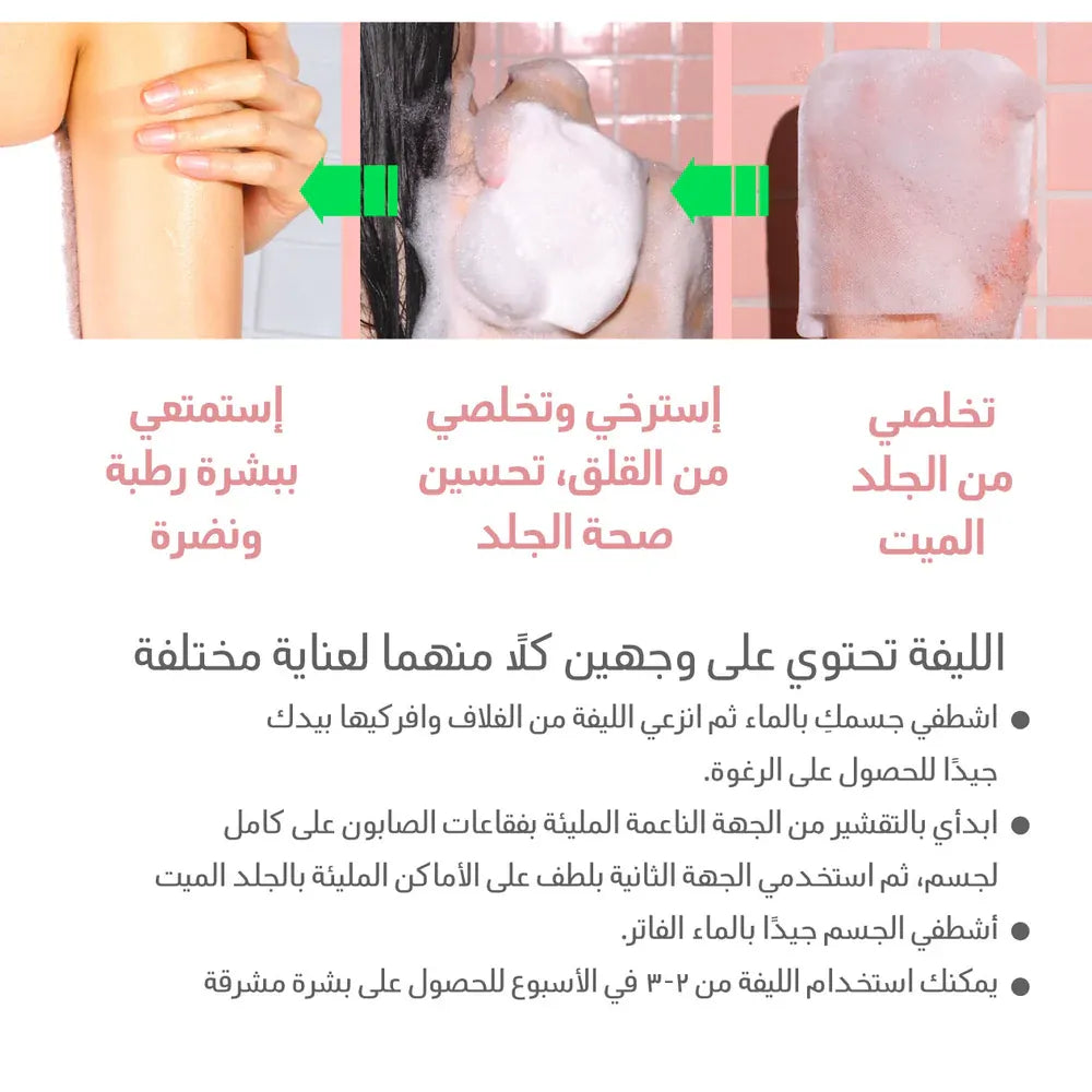 Mom's Bath Recipe Body Peeling Pad Trouble Care pink  (8 pcs per box)